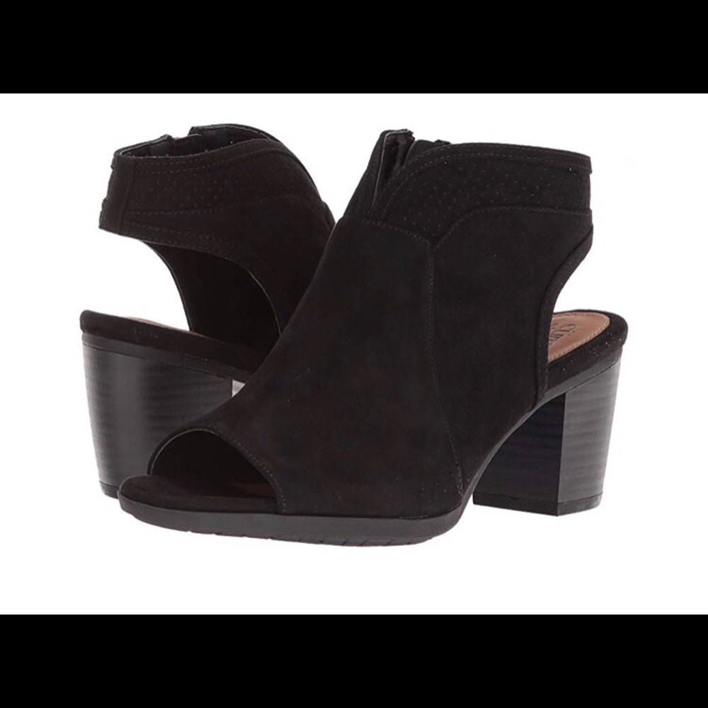 Eurosoft by Sofft Black Peep Toe Booties / Sandal